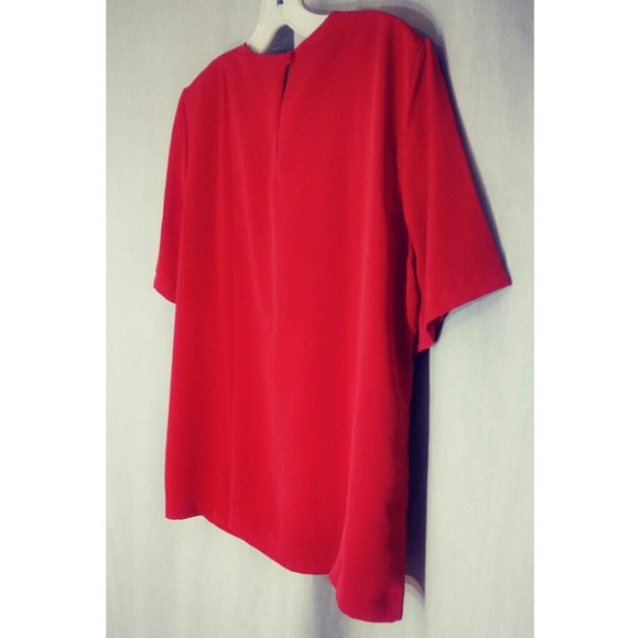 Susan Graver QVC Red Short Sleeve Blouse Size M - Picture 4 of 6